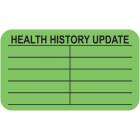 HEALTH HISTORY UPDATE Label - Size 1 1/2"W x 7/8"H