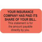 YOUR INSURANCE COMPANY HAS PAID ITS SHARE Label - Size 1 1/2"W x 7/8"H