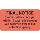 FINAL NOTICE Label - Size 3 1/4"W x 1 3/4"H