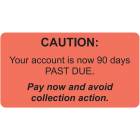 CAUTION YOUR ACCOUNT IS NOW 90 DAYS PAST DUE Label - Size 3 1/4"W x 1 3/4"H