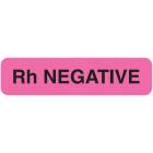 Rh NEGATIVE Label - Size 1 1/4"W x 5/16"H