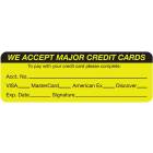 WE ACCEPT MAJOR CREDIT CARDS Label - Size 3"W x 1"H