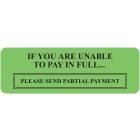 IF YOU ARE UNABLE TO PAY IN FULL Label - Size 3"W x 1"H