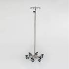 Model MCM295 Stainless Steel IV Pole with 6-Leg Stainless Steel Spider Base & 4-Hook Top