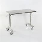 MidCentral Medical MCM532 Stainless Steel Height Adjustable Instrument Table - 24" W x 48" L, 40" Leg Clearance