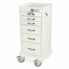 Harloff MDS1830EKC06 M-Series 6-Drawer Mini Width Tall Anesthesia Cart with Electronic Keypad Lock