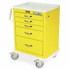 Harloff M-Series Medium Width Short Isolation Cart Five Drawers with Basic Electronic Pushbutton Lock