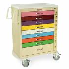 Harloff MDS3030B09PED M-Series Tall Pediatric Emergency Cart, Standard Width, Nine-Drawers with Individual Breakaway Locks