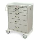 Harloff M-Series Standard Width Tall Anesthesia Cart Six Drawers with Basic Electronic Pushbutton Lock