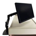 Harloff MNT-HLDR Monitor Mount with Articulating Arm for Medication Carts, Front Right Angle View (Laptop and Cart are Not Included)