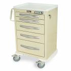 Harloff MPA2427E05 A-Series Lightweight Aluminum Medium Width Medium Height Treatment Cart Five Drawers with Basic Electronic Pushbutton Lock