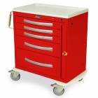 Harloff MPA3024B05 A-Series Lightweight Aluminum Standard Width Short Emergency Crash Cart Five Drawers with Breakaway Lock