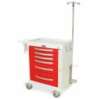 Harloff A-Series Lightweight Aluminum Standard Width Medium Height Emergency Crash Cart Six Drawers with Breakaway Lock, MD30-EMG1 Package