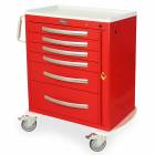 Harloff MPA3027B06 A-Series Lightweight Aluminum Standard Width Medium Height Emergency Crash Cart Six Drawers with Breakaway Lock