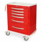 Harloff MPA3027K06 A-Series Lightweight Aluminum Standard Width Medium Height Emergency Cart Six Drawers with Key Lock