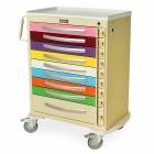 Harloff MPA3030B09PED A-Series Lightweight Aluminum Standard Width Tall Pediatric Emergency Cart Nine Drawers with Individual Breakaway Drawer Locks