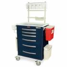 Harloff A-Series Lightweight Aluminum Standard Width Tall Anesthesia Cart Six Drawers with Basic Electronic Pushbutton Lock, MD30-ANS3 Package