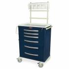 Harloff MPA3030K06+MD30-ANS A-Series Lightweight Aluminum Standard Width Tall Anesthesia Cart Six Drawers with Key Lock, MD30-ANS Package.
Color shown in Navy body and drawers.