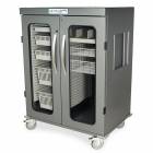 Harloff MSPM62-00GK MedStor Max Three Quarter Height Double Column Medical Storage Cabinet with Glass Doors, Key Lock (Shown with Shelves, Trays and Wire Baskets, each sold separately)