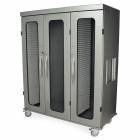 Harloff MedStor MSPM83-R0GK Max Triple Column Medical Storage Cabinet with Double Wide Open Left Column, Glass Doors, Key Lock