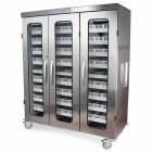 Harloff MSSM83-00GK MedStor Max Stainless Steel Triple Column Medical Storage Cabinet with Glass Doors, Key Lock.  Shown with trays, each sold separately.