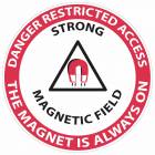 "Danger Restricted Access Strong Magnetic Field" MRI Non-Magnetic Slip-Guard Floor Sticker