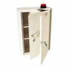 Harloff Tall Narcotics Cabinet with Audio/Visual Alarm, Outer Door & Inner Door with Tubular Lock, 24" H x 16" W x 8" D