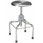 Pedigo Adjustable Stainless Steel Stool with Stainless Steel Contoured Seat