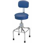 Pedigo Adjustable Stainless Steel Stool with Round Cushioned Seat & Backrest