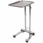 Pedigo P-1069-A-SS Stainless Steel 4-Wheel Base Hand Operated Mayo Stand With 16.25" x 21.25" Tray