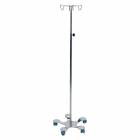 Pedigo P-1572-4 Hand Operated 5-Leg Base Stainless Steel IV Stand with 4-Hook