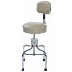 Pedigo Adjustable Chrome Operating Room Stool With Backrest