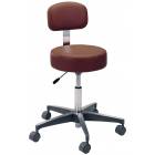 Pedigo Pneumatic Height Adjustment Exam Stool with Backrest and Aluminum Base