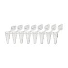 Globe Scientific PCR-DL-01F DiamondLink™ 0.1 mL 8-Strip Low Profile PCR Tube with Individually Attached Flat Cap - Clear