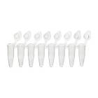 Globe Scientific PCR-DL-02F DiamondLink™ 0.2 mL 8-Strip PCR Tube with Individually Attached Flat Cap - Clear
