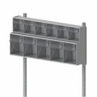 Pegasus PLY-TILT-56 Tilt-Bin Organizer and Holder with Pole Kit for PolyCart Series- 11 Compartment