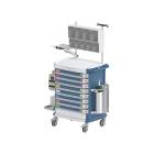Pegasus PLY41-33333336-BB-EXLK-S-PED1 Poly Pediatric Crash Cart, 41" Height with Pull-and-Break External Lock (Oxygen Tank is Not Included)