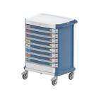 Pegasus PLY41-33333336-BB-EXLK-S Poly Pediatric Emergency Cart, 41" Height with Pull-and-Break External Lock, Blue