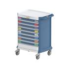 Pegasus PLY41-33333336-BB-TSL Poly Pediatric Emergency Cart, 41" Height with Twist-to-Cut Seal Lock, Blue