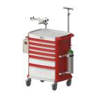 Pegasus PLY41-333369-RR Poly Emergency Cart with 6 Drawers, 41" Height (Breakaway Seal, Oxygen Tank, and Hazard Bin are Sold Separately)