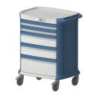 Pegasus PLY41-33669-BB Poly Procedure Cart with 5 Drawers and Code Lock, 41" Height
