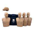 Prestan PP-AMP-400M-DE-MS PRO+ Adult Manikin with CPR Feedback, Large PRO+ Face-Shield, 4-Pack, Medium Skin Tone - Set with an Illustration of Head in Side View