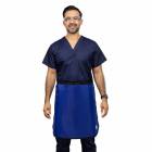 Quickship Radiation Lightweight Lead LapGuard Half Lead Apron - Nylon Blue
