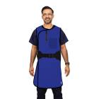 Phillips Safety RA-J1P Jacket One-Piece Wrap Around Apron - Royal Blue Nylon Fabric with Black Trim