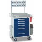 DETECTO Rescue Series Loaded Anesthesiology Medical Cart - 6 Blue Drawers