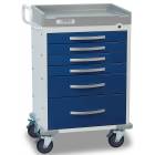 DETECTO Rescue Series Anesthesiology Medical Cart - 6 Blue Drawers