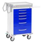 DETECTO RC333369BLU Rescue Series Anesthesiology Medical Cart - 6 Blue Drawers