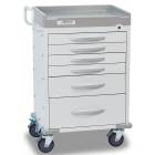 DETECTO Rescue Series General Purpose Medical Cart - 6 White Drawers