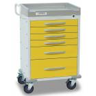 DETECTO Rescue Series Isolation Medical Cart - 6 Yellow Drawers