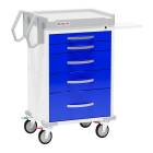 DETECTO RC33669BLU Rescue Series Anesthesiology Medical Cart - 5 Blue Drawers